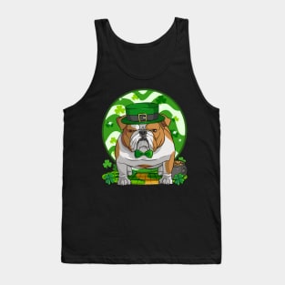 English Bulldog Dog St Patricks Day Irish Leprechaun Tank Top